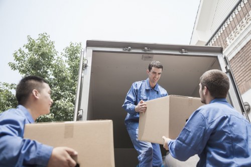 Loading boxes and furniture for a Fulham move