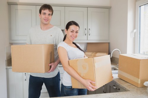 Residential moving truck loading in Fulham